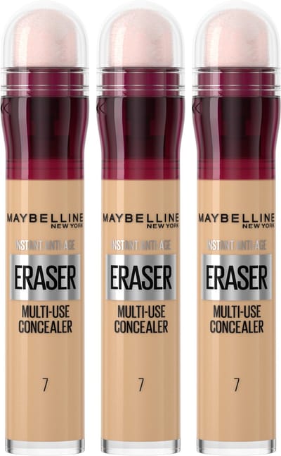 Maybelline New York - Instant Anti Age Eraser 07 concealers die zichtbaar wallen wegwerken - Lichtbruin - 6,8 ml 3x