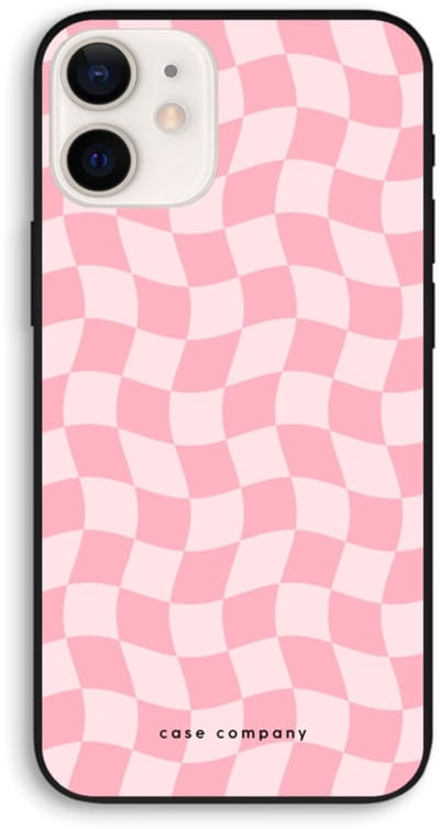 Case Company® - Hoesje geschikt voor iPhone 12 hoesje - Grid Roos - Biologisch Afbreekbaar Telefoonhoesje - Bescherming alle Kanten en Schermrand