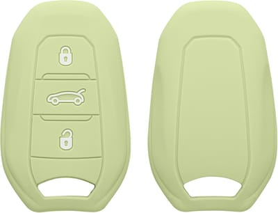 kwmobile autosleutel hoesje geschikt voor Peugeot Citroen 3-knops Smartkey autosleutel (alleen Keyless Go) hoes - TPU autosleutel behuizing - Beschermende auto sleutel case - Sleuteletui in pistache