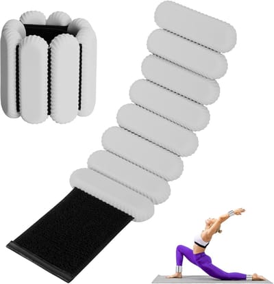Dailygoods- Polsgewichten 1 kg - Verstelbare Polsbanden - Silicone + Gietijzer - Geschikt voor Yoga/Aerobics - 14-23 cm - Roze/Zwart - Gewichtshorloge