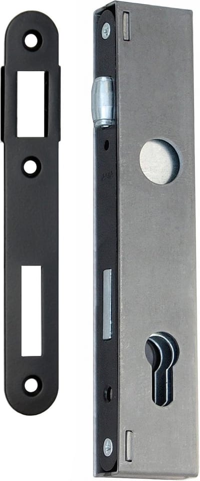Pendeldeurslot Insteekslot - Buisframeslot Kastslot - Deuren Beveiligen - Rechts Links Bruikbaar - 90/22 mm - Zwart