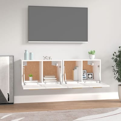 vidaXL - Wandkasten - 2 - st - 60x36,5x35 - cm - bewerkt - hout - wit