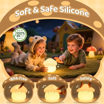Nachtlampje - Paddenstoellampje - Schattig siliconen nachtlampje - Voor babykamers - Siliconen nachtlampje voor kinderen - Slaapkamer tafellamp - Leeslampje - Decoratief lampje