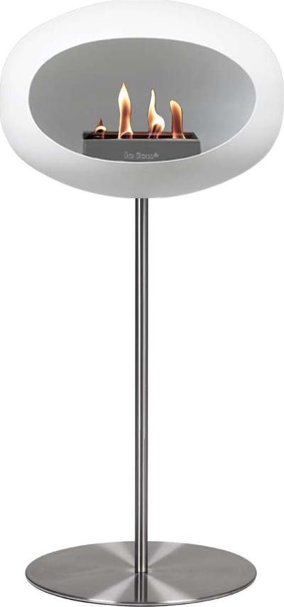 Le Feu Bio Ethanol Haardvuur - White Ground Steel Stainless Steel