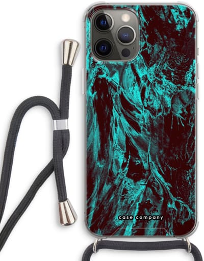 Case Company® - Hoesje met koord geschikt voor iPhone 12 Pro hoesje met Koord - Ice Age - Telefoonhoesje met Zwart Koord - Bescherming aan alle Kanten en Over de Schermrand