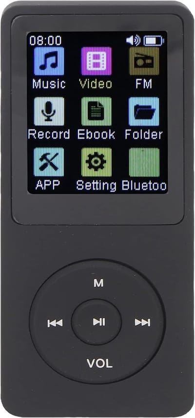 Draagbare Muziekspeler - Bluetooth Speler - Muziek Luisteren - Hifi Geluidskwaliteit - 1.8 inch Scherm - Zwart