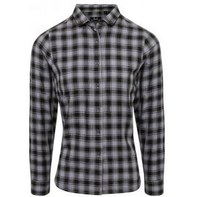 Premier Dames/dames Mulligan Check shirt met lange mouwen (Staal/Zwart)