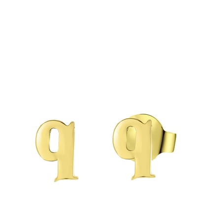 Lucardi Dames Plated oorbellen letter - Oorbellen - Cadeau - Staal - Goudkleurig