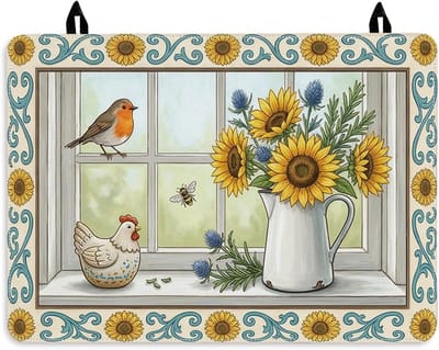 Fornuis Bovenklep - Kookplaat Mat - Keuken Beschermen - Waterdicht PU Oppervlak - 61 x 50 cm - Geel