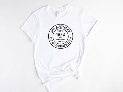 Lykke Aged to Perfection T-shirt | Unisex T-shirt |Vintage 1972| 50 Jaar | Heren – Dames | Maat  S