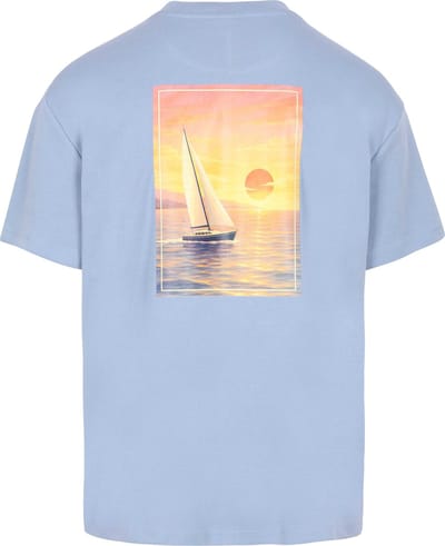 Suitable Rink T-shirt Backprint Heavy Jersey Blauw - Maat S - Heren - Casual T-shirts