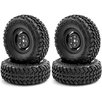Pneus de voiture avec jantes de remplacement pour voiture RC 1/10 Traxxas TRX4 Axial SCX10 90046 90047 CC10 type 4 noir