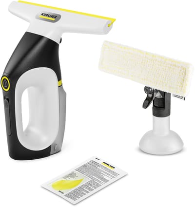Kärcher Window Vac WV 3 Comfort Care draadloze ruitenreiniger - Raamwisser looptijd accu 35 minuten voor 105 m² - Ramenwasser voor douche en andere gladde oppervlakken - XXL Tank & Douchehaak - Incl. sproeiflacon en microvezeldoek