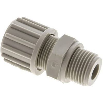 16x10mm & G1/2'' PP Rechte Knelfitting Buitendraad 10bar Kunststof en Polyamide