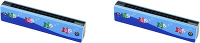 Houten Harmonica Set - Muziekinstrument Kinderen - Muziek Maken Leren - Dubbele Rij 16 Gaten - 13 cm Lengte