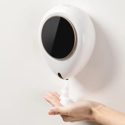 Distributeur de Savon à Induction Intelligente, Distributeur Automatique de Savon pour les Mains Sans Contact Mural, Distributeur de Savon, Type à Piles black