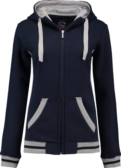 Lemon & Soda heavysweat vest met capuchon voor dames donkerblauw / grijs - XXL