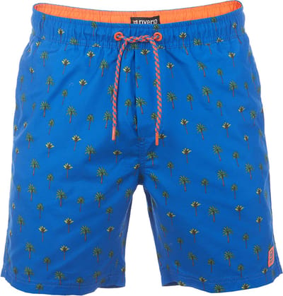 riverso Heren Short RIVKai bequem Blauw S Volwassenen Zwemshort met Print met Elastische Band
