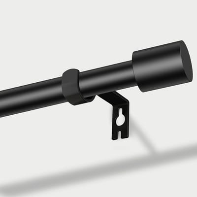 Gordijnroede Roestvrij Staal - Gordijnstang Verstelbaar - Raambekleding Ophangen - Splitsysteem 35cm Stangen - 76-140 cm - Mat Zwart