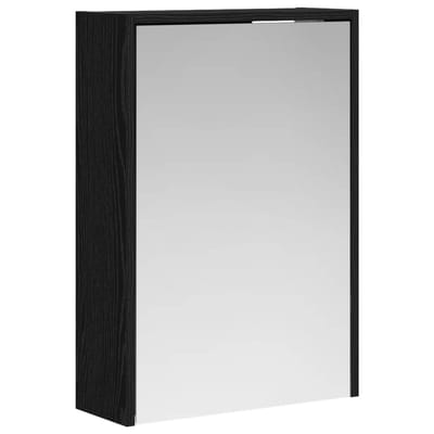 vidaXL - Badkamerspiegelkast - Zwart - Eiken - 43 - x - 16 - x - 62.5 - cm - Bewerkt - hout