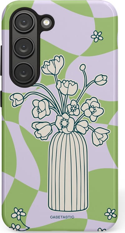 Casetastic Hoesje Geschikt voor Samsung S23 - Stijlvolle Beschermende Duo-layer Case - Bosje vol groen