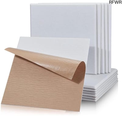 RFWR® Akoestische geluidsisolatieplaten - Zelfklevend, 12 stuks, Geluidsabsorberend, 30 x 30 cm, Wit