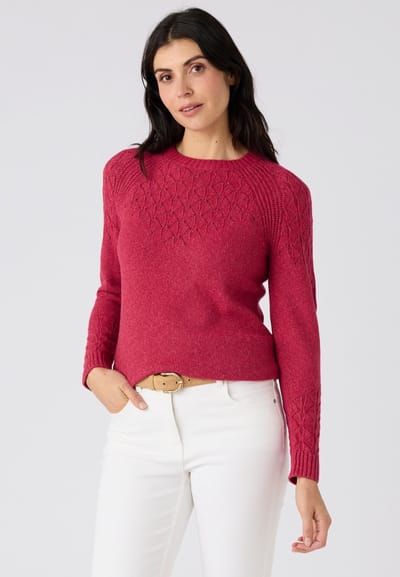 Damart - Trui van sierlijk tricot - Dames - Rood - XS