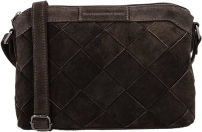 Hide & Stitches Acadia Crossbodytas - Suède - Gevlochten - Schoudertas - Verstelbaar - Dames Tas - Leren Dames Tas - Donkerbruin