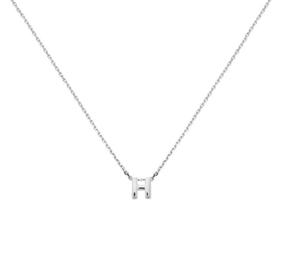 YO&NO - Ketting -  Zilver - Anker -  Letter H -  1,1 mm -  41 + 4 cm - Sieraden vrouw - Gerhodineerd - Zilver 925