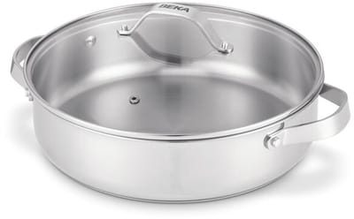 Beka Cicla Sauteerpan - Hapjespan Ø 28cm - met Deksel uit glas - Gerecycleerd RVS - PFAS-vrij - 2 stevige handvaten - Geschikt voor inductie & vaatwasser