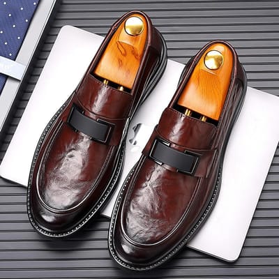 Leren Schoenen Heren Nieuw Hand-gras Patroon Zakelijk Formeel Casual Ademend Heren Brits Puntige Neus Bruidegom Bruiloftsschoenen 44