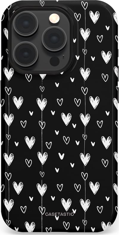 Casetastic Hoesje Geschikt voor Apple iPhone 15 Pro Magsafe - Stijlvolle Beschermende Duo-layer Case - Hangend Hartje
