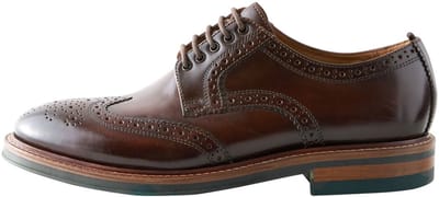 Next - Heren - Leren brogues met contrasterende zool - Bruin