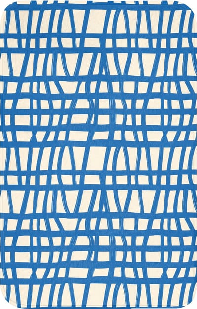 WC mat 50x80 cm - Antislip - Ruitpatroon - Blauw - Crème - Toiletmat - Vloermat - Douchemat - Toilet tapijt - Toiletmatten