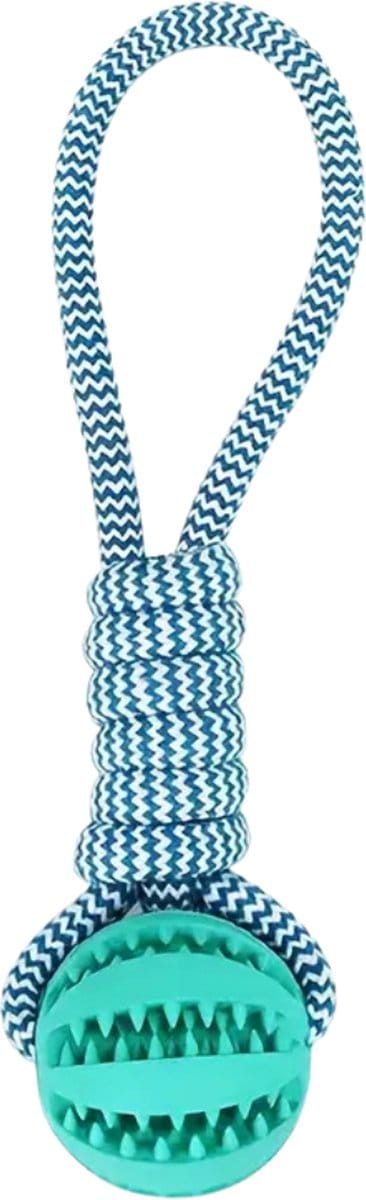 Livano Honden Speelgoed - Hond - Speelgoed - Dog Toy - Touw Met Bal - Blauw - Klein