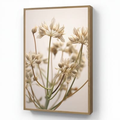 Wandlamp 70x100 cm - Oplaadbaar - Droogbloemen - Beige - Wit - Planten - Wandlampen binnen woonkamer - Slaapkamer lamp - Decoratieve nachtlamp - Vloerlamp draadloos