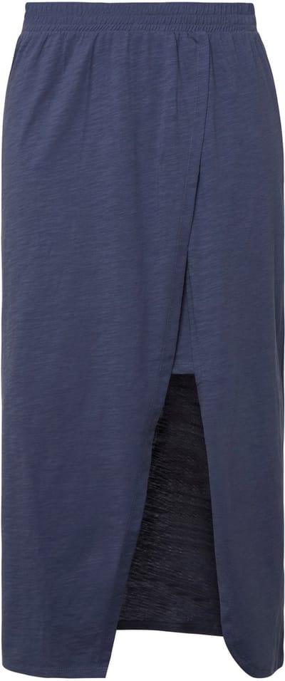 Ulla Popken - Dames - Jersey rok dubbellaags elastische tailleband - Inktblauw - Maat 42+