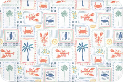 Badmat 90x60 cm - Antislip - Zee - Zomer - Krab - Patroon - Badmatten voor badkamer - Badkamermat - Douchemat - Badkamer mat