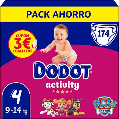 Activiteit luiers maat 4 (9-14 kg) - 174 stuks, top absorptie en comfort voor baby's