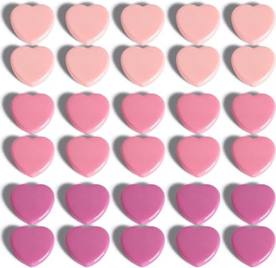 Decoratieve en Grappige Magneetjes voor Whiteboard, Keuken en Kantoor - 30 Stuks in Hartvorm en Roze Kleuren