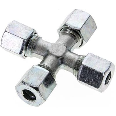 8L Verzinkt Stalen Kruissok Snijring 315 Bar DIN 2353 - FL4X-C-EZ-08-L