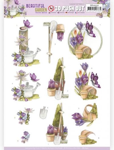 3D Push Out - Precious Marieke - Beautiful Garden - Butterfly