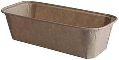 Bakvormen Hoekig - Bakblikken Rechthoekig - Bakken Presenteren Verkopen - Composteerbaar Biologisch Afbreekbaar - 8.5 x 18.8 cm - Bruin