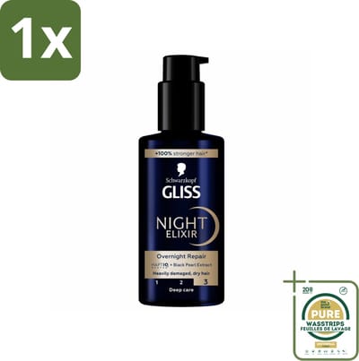 1 x Gliss - Haarserum - Night Elixer Overnight Repair - Herstel van Beschadigd Haar - 100 ml- Haarserum Nacht Herstel - Haar Herstel Serum - Beschadigd Haar Herstel - Haar Herstel Nacht - Haar Herstel Serum