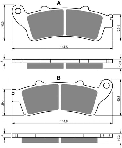 goud fren remblokje voor motor honda 1100 st pan europese abs-tcs 1996 tot 2002 avg / avd / ar nieuw