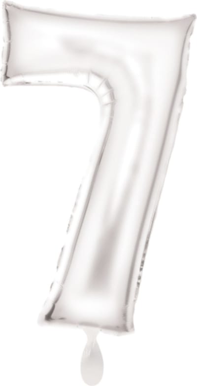 Folieballon 86cm cijfer 7 Silk White