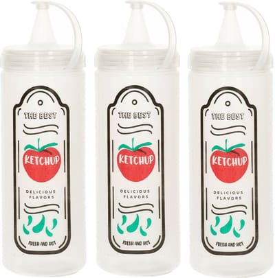 Concorde Saus knijpfles Ketchup - 3x - American Diner - 700 ml/70 cl/0,7 liter - kunststof
