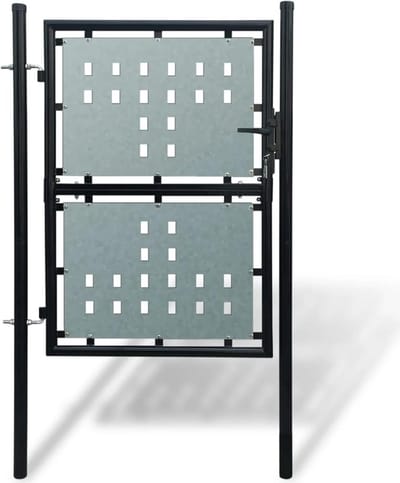 Zwarte Stalen Tuinpoort 100x200 cm - Metalen Enkele Poort voor Buiten