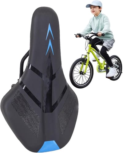Racefietszadel Kinderen - Fietszadel Kussen - Comfortabel Fietsen - Ergonomisch Ontwerp - Gewatteerd - Blauw