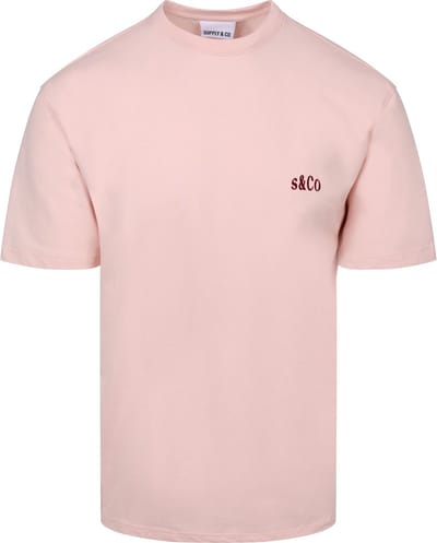 Supply & Co T-Shirt Backprint Roze - Maat M - Heren - Casual T-shirts